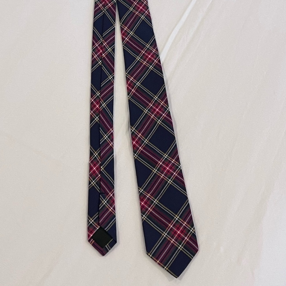 Crewcuts Navy and Red Plaid Tie